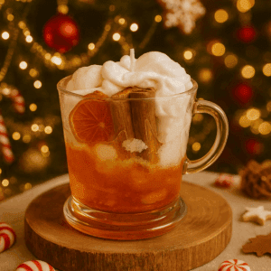 Bougie tasse cannelle/orange