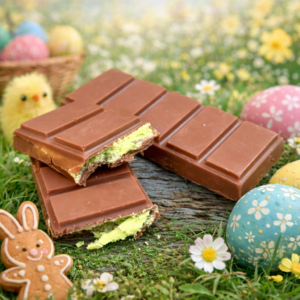 Tablette de chocolat fourré pistache