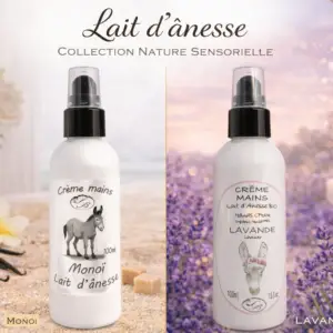 Crème au lait d'ânesse bio pour les mains - Parfums lavande ou monoï