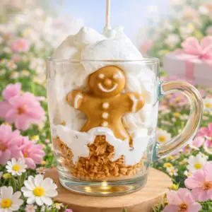 Bougie artisanale et gourmande - Petit Biscuit - Bonhomme pain d'épice en cire à l'intérieur de la bougie
