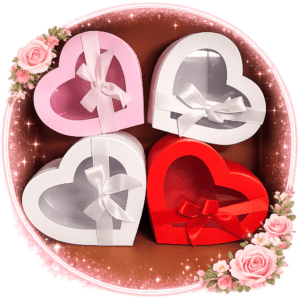 Coffret vide en coeur M - Rouge