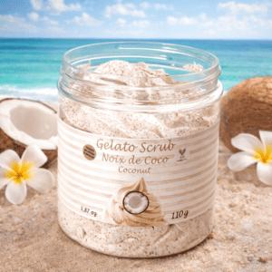 Chantilly de douche et bain exfoliante à la poudre de noyau d’abricot