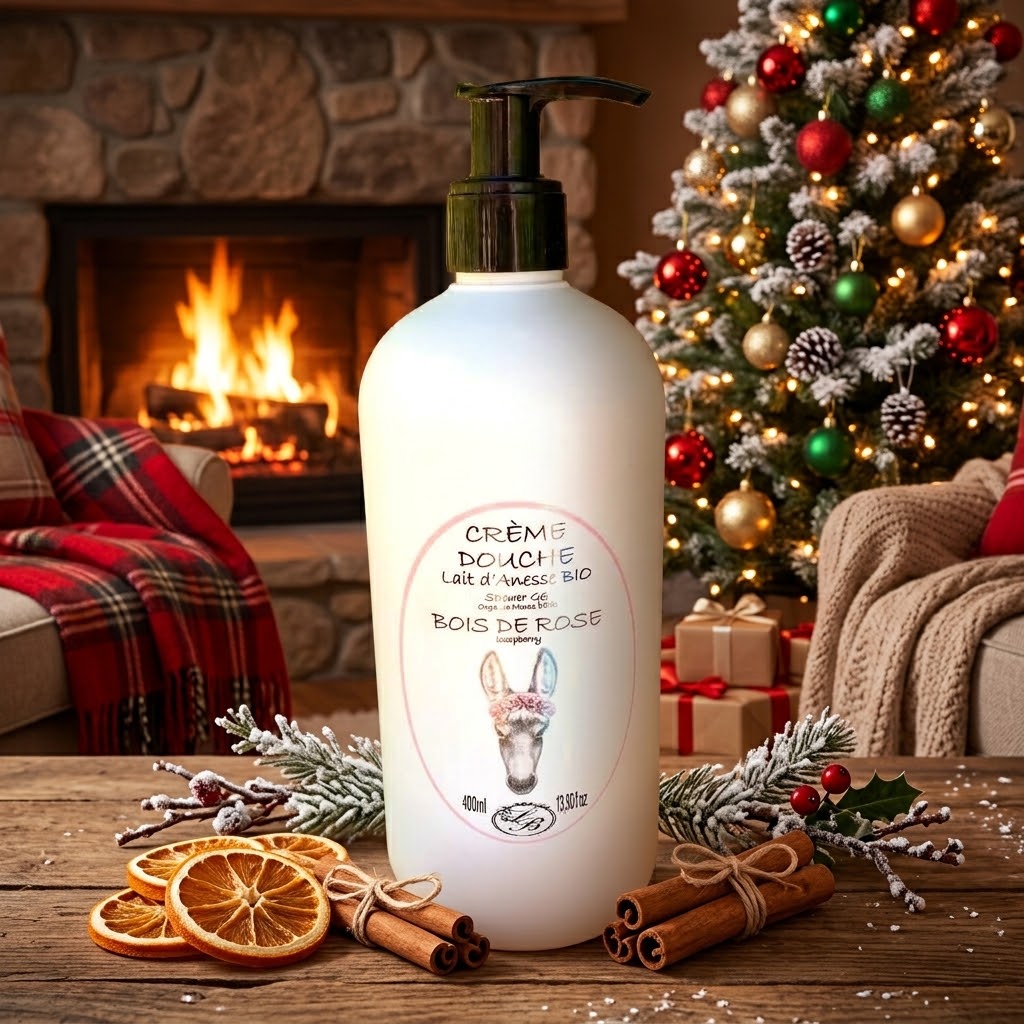 Crème de douche au lait d'ânesse - Parfum bois de rose