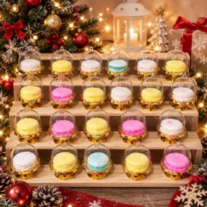 Bonbonnières avec macarons en savon - Parfums mimosa, noix de coco, marine, rose