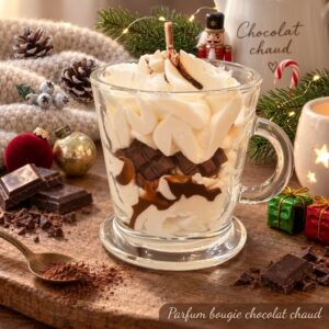 Bougie artisanale dans une tasse - Parfum chocolat chaud