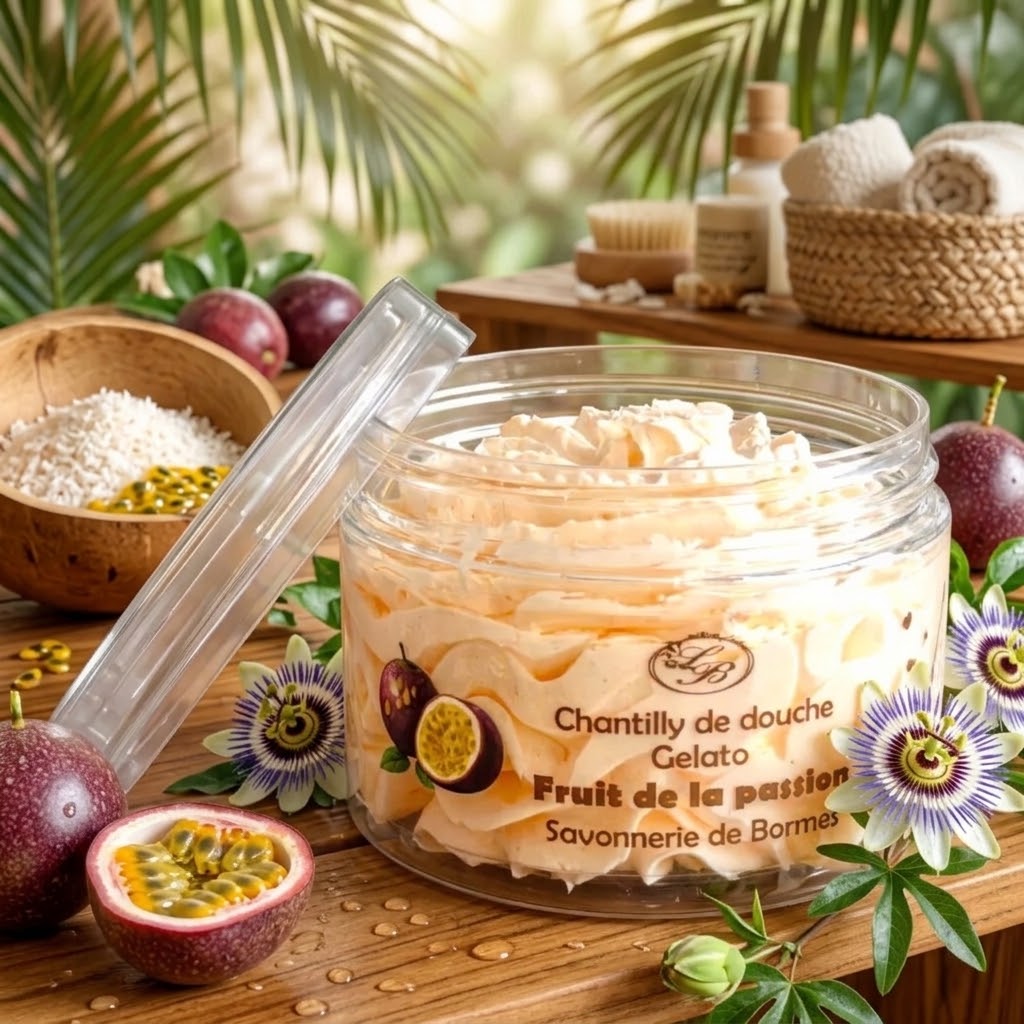 Chantilly de douche artisanale - Parfum fruit de la passion